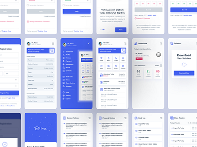 School Management App Ui/Ux Design app screen app ui design figma app design figma ui design learning management lms school management student managemet