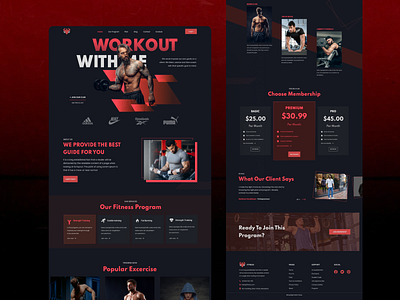 Fitness coach website UI design body builder branding coach creative fatburn figma fitness fitnesscoach gym ui design uidesign ux design website design workout