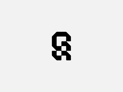 SR Monogram blackletter branding brutal brutalism construction corporate design geometric icon logo minimal monogram rs simple sr symbol