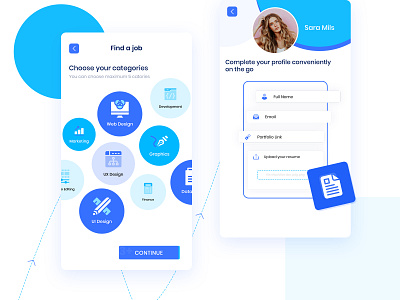 Job Finder Mobile App- CV maker app branding design graphic design typography ui ux