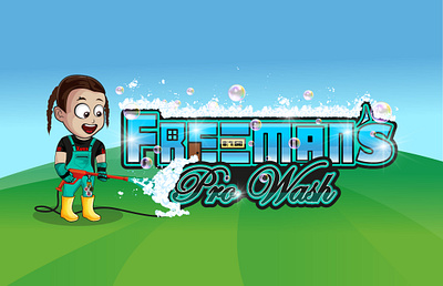 Freeman's Washer pressure cartoonish logo design graphic design illustration logo vector