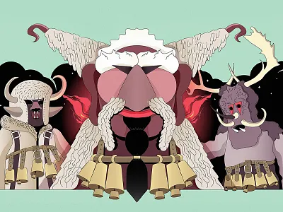 “KUKERI” is a Bulgaria's Bizarre Festival of Monsters animation bizzare bulgaria cartoon character festival illustration istock mask mesut mesutugurlu monsters pagan visual