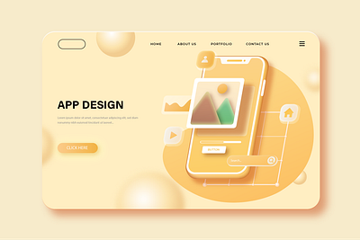 App Design-Landing Page illustration ui ux