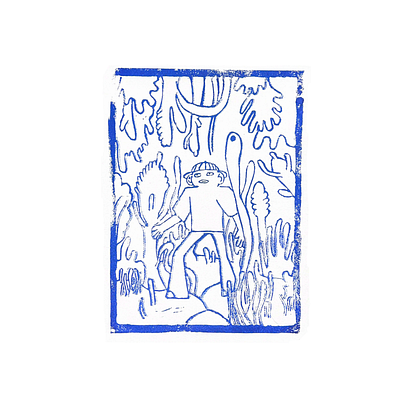 jungle adventurer art bleu charatere design design draw drawing illustration illustrations jungle monograme print