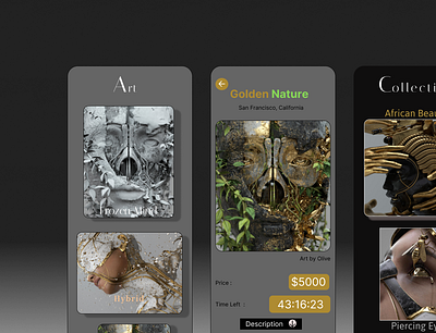 Modern Art Collection App app design ui ux