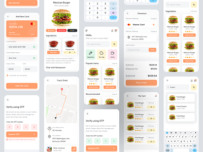 Food Ordering and Delivery App Ui Ux Design app design in figma delivery delivery app ui design figma design food food app food app figma design food delivery food ordering food ordering app ui ride sharing ui design uiux design ux research