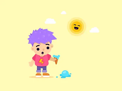 Summer situation branding cartoon character color design flat heat illustration illustrator kids logic logo sun travel ui vector