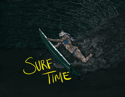 Surf Time graphic design illustration