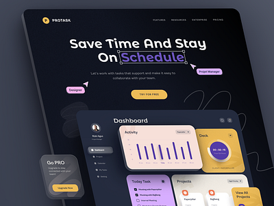 Task Management - Dashboard dashboard landingpage last shot for paperpillar task management ui ui design ux ux design