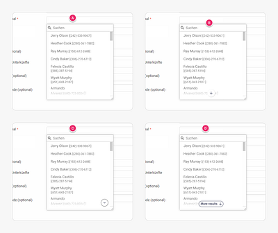 Maxxton - data select, signifier for more results affordance app auto auto complete complete data data set design more more results overlay result results saas select signifier ui