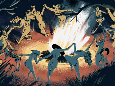 Witches' Sabbath illustration procreateapp