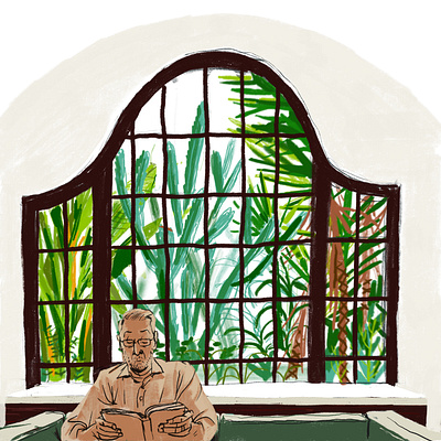 Dad Reading on X-mas Morning digitalpainting illustration michaeleugene procreateapp