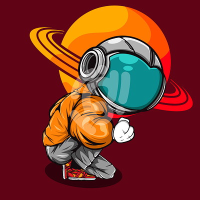 URBAN ASTRONAUT art astronaut character design doodle drawing graffiti illustration planet space vector
