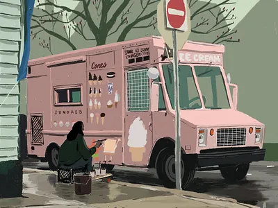 Springtime in Hamtramck digitalpainting illustration michaeleugene procreateapp