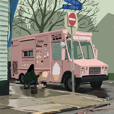 Springtime in Hamtramck digitalpainting illustration michaeleugene procreateapp