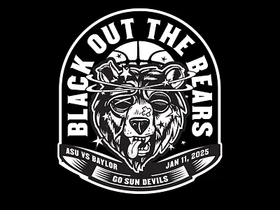 Black Out The Bears asu basketball college illustration illustrator photoshop t shirt