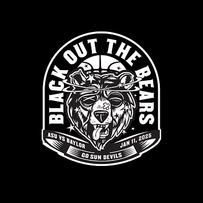 Black Out The Bears asu basketball college illustration illustrator photoshop t shirt