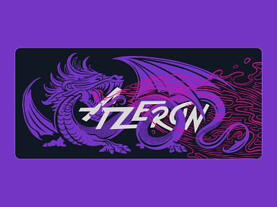 Azeron Mousepad - Amethyst Fury azeron design deskmat dragon flames gaming illustration keypad latvia mousepad ventspils