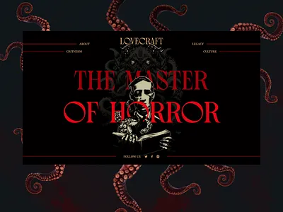 Lovecraft website cthulhu design figma lovecraft typography ui ux web web design
