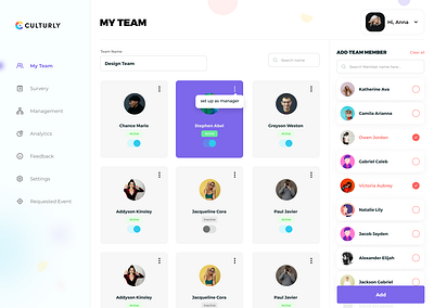 User Management Page branding ui