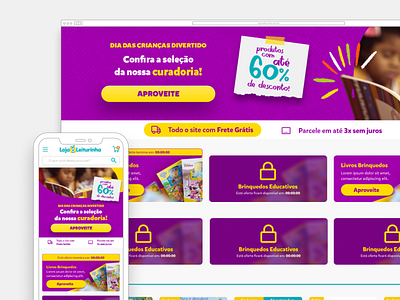 Landing Page | Dia das Crianças Leiturinha design e commerce ecommerce marketing offer promoção sale ui