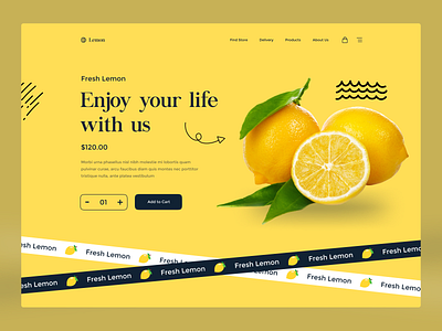 Lemon Ecommerce Landing Page Ui Design daily ui dailyui ecommerce ecommerce landing page design ecommerce website design figma ui design landing page ui design woocommerce