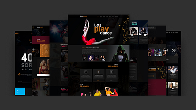 FREE DANCE STUDIO PSD TEMPLATE branding corporate creative design free free figma free graphic free illustration free psd free ui free uiux graphic design illustration modern momo momodesigns portfolio psd ui uiux