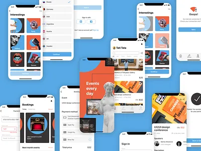 Events App iOS app apple art design graphic design illustration ios iphone mobile salvador dali ui uxui