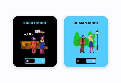 DailyUI Day 15 - On/Off Switch dailyui design facade home human humanrobot onoff onoffswitch outside people robot robots switch ui