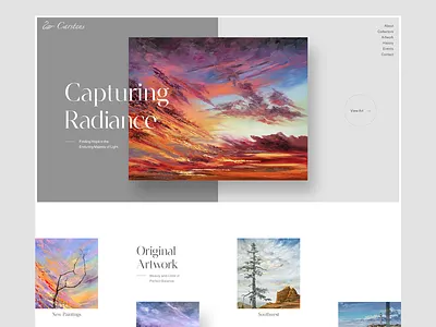 Fine Artist Gallery art artist artists beautiful classy colorful elegant gallery grayscale landscapes painter serif skyscapes ui user experience user interface design ux watercolor web design website