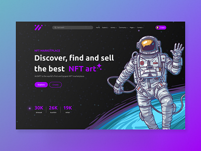 NFT Marketplace Website UI dailyui design figma interactiondesign nft nft design nft ui nft ui market productdesign typography ui ui design uitrends uiuxdesigner user experence userinterfacedesign ux ux ui uxinspiration webdesign