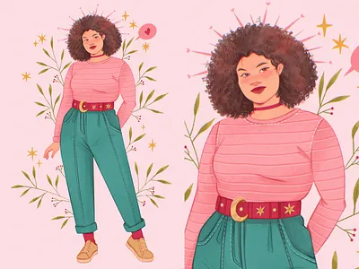 Outfit art book branding child illustration children children book children illustration cute design girl graphic design illustration leaves logo look lookbook outfit pink portrait ui
