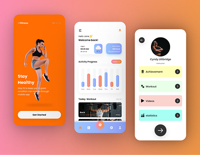 I-Fitness App Design design graphic design ui ux