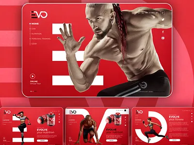 Evo Fitness branding design fitness ui ux website