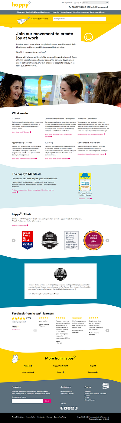 Happy Website clean design illustration minimal ty typography ui web