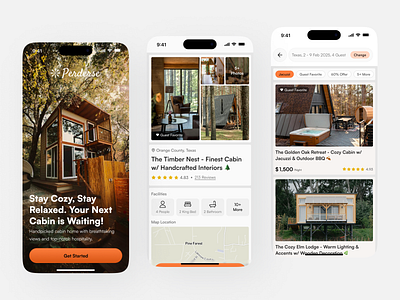 Hotel Booking Mobile App app booking cabin clean design fireart hotel ios mobile rent ui ux