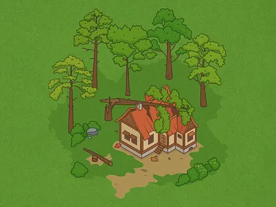 Illustration for game digital forest game graphics graphic design green house illustration illustration for game illustrator isometry nature vector