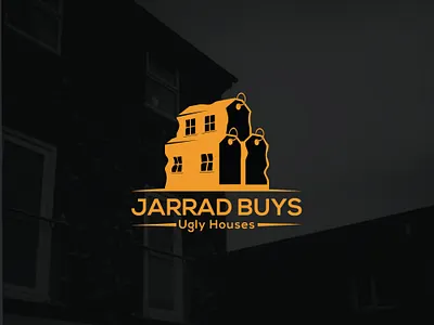 BUYS $ UGLY HOUSES design flat illustration logo minimal vector