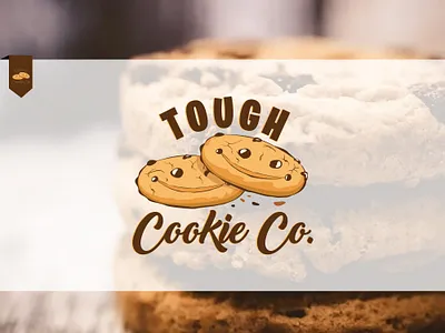 TOUGH COOKIE CO design flat illustration logo minimal typography vector