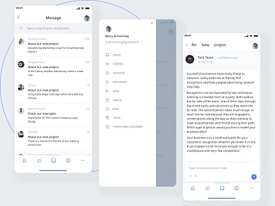 Message screen of the business app app design ui ux