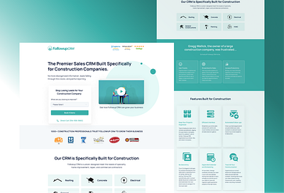 FollowupCRM Landing Page Design app branding crodesign crodesigner dailyui design designer graphic design illustration klientboost landingpage landingpagedesign logo mobile typography ui ux vector webdesign