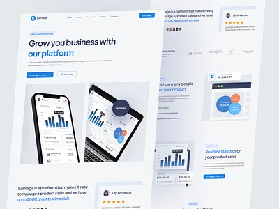 SaaS Landing Page - Sales Management App business clean dashboard design hero section home page landing page management market minimalist modern product saas sales shop task ui ux web design website