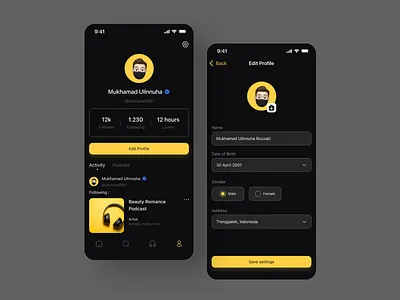 DailyUI - Profile design figma graphic design mobile app product design ui ui design uiux ux