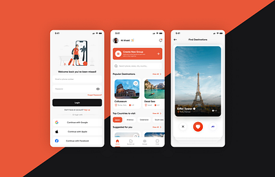 Travel App app design interface like tender travel ui ux