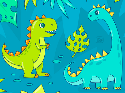 Dinosaurs illustration, doodle style art, animal characters animal art artist boy cartoon character childish children concept design dinosaur doodle girl green illustration kids