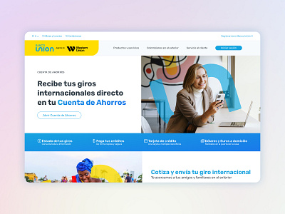UI design proposal for Banco Unión Colombia bank desktop figma finance ui ui design ux web design website