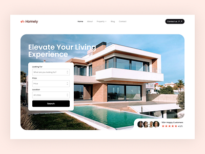 Homely - Real Estate Website agent apartment architecture booking building business clean freelance home house landing page properties property real estate ui ui design ux villa web webb design