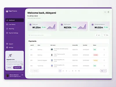 BNPL Loan Tracking Dashboard bnpl design finance product design typography ui ux design