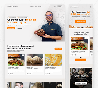 Homepage - Concept Redesign branding card clean concept concept design course figma homepage light mode light theme minimal minimalist navbar search bar ui ux website website course