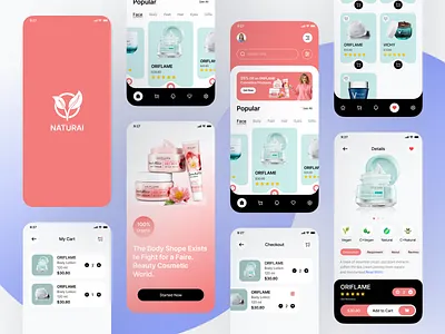 Beauty Cosmetics Product e-Commerce App app app design beauty product app cosmetics app e commerce app e shop ecommerce ecommerce app ecommerce store mobile mobile app mobile design online shop online shop app skin care app ui uiux ux